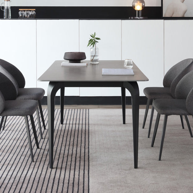 Industrial Grey Table for Restaurant Dining Table with Meal Base and 4 Legs