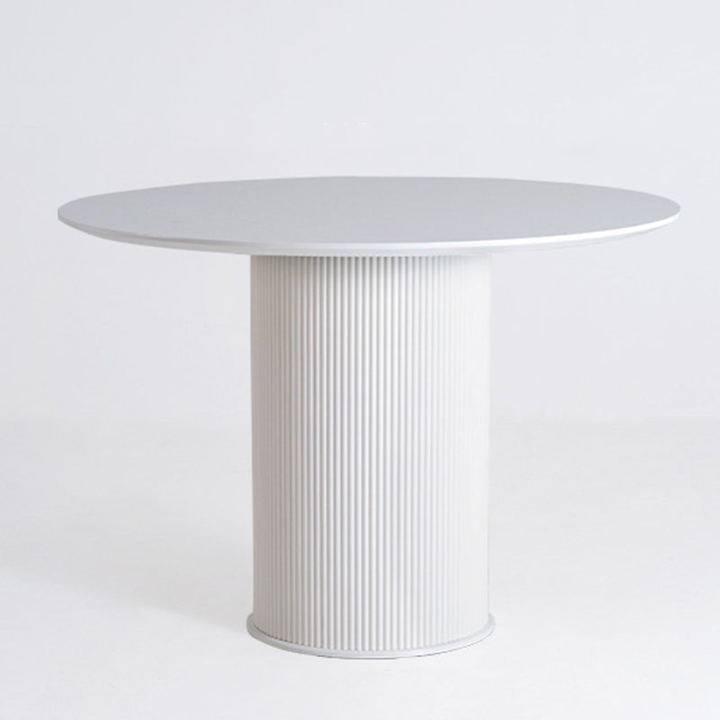 Simplicity Round Top Restaurant Table White Metal Base Dining Table