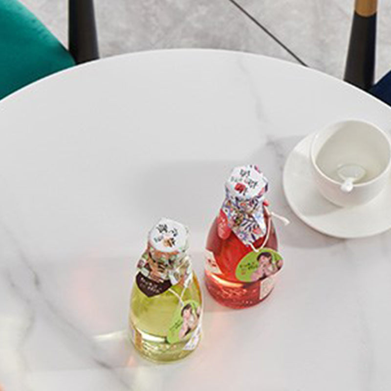 Round Golden Base Dining Table Glam Stone Tulip Dining Table