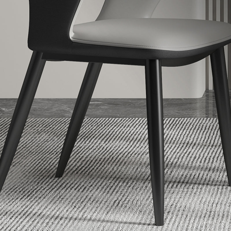 Metal Indoor Upholstered Chair with Arms Metallic Finish Open Back Side Chair