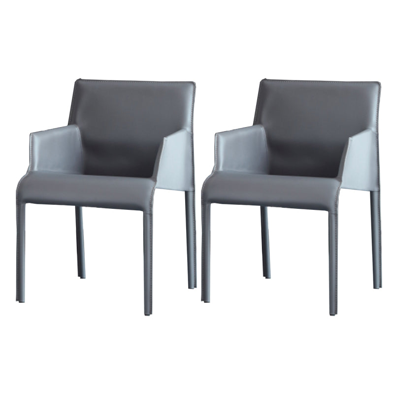 Arm Dining Chairs Modern Faux Leather Kitchen Side Chairs for Dining Room