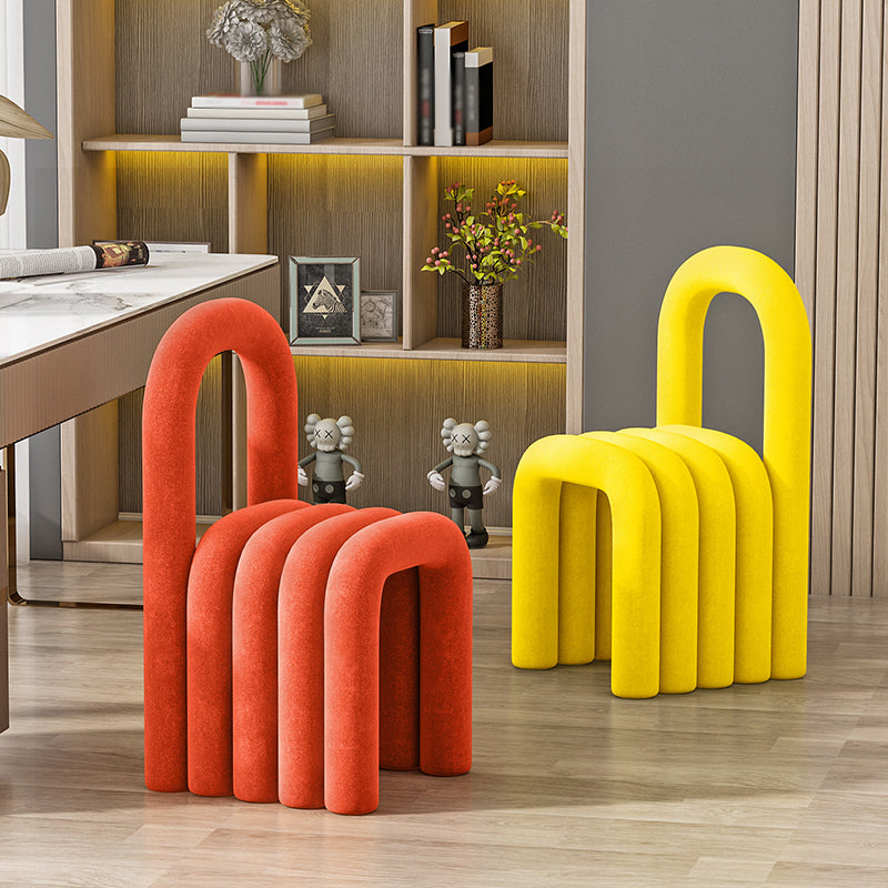 Contemporary Open Back Chair Velvet Dining Side Chair for Indoor