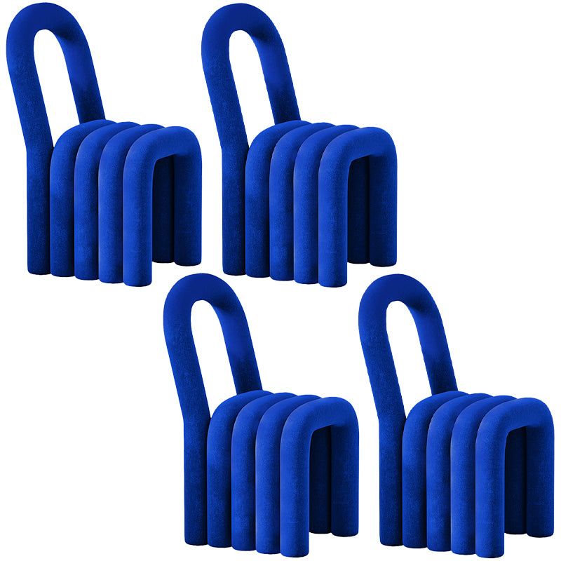 Contemporary Open Back Chair Velvet Dining Side Chair for Indoor