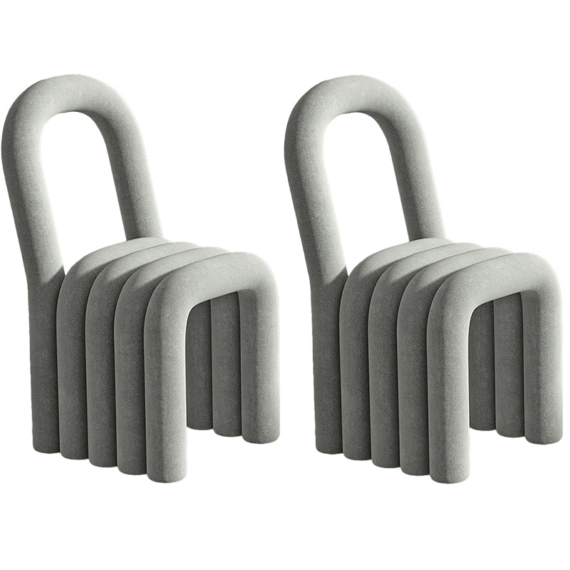 Contemporary Open Back Chair Velvet Dining Side Chair for Indoor