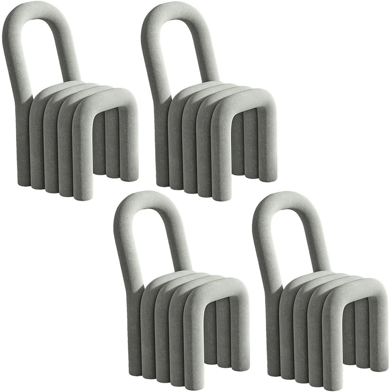 Contemporary Open Back Chair Velvet Dining Side Chair for Indoor