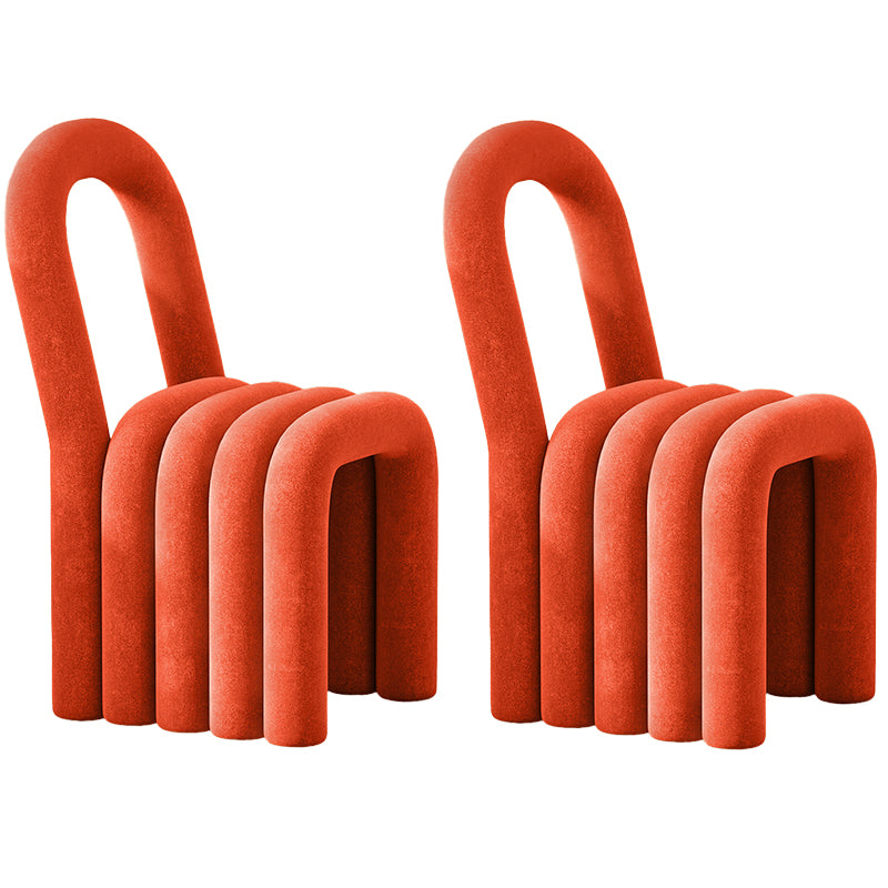 Contemporary Open Back Chair Velvet Dining Side Chair for Indoor