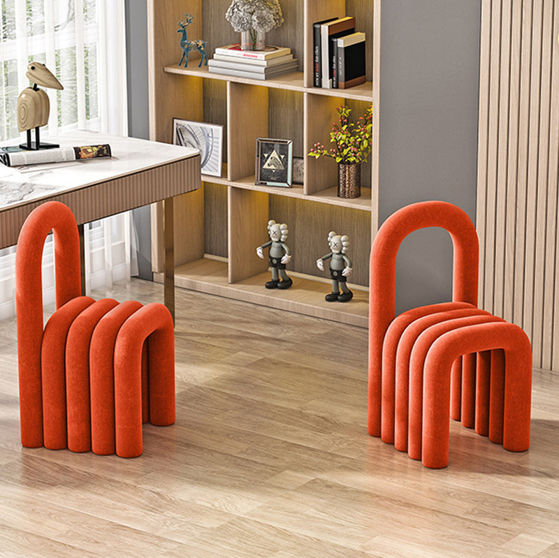 Contemporary Open Back Chair Velvet Dining Side Chair for Indoor