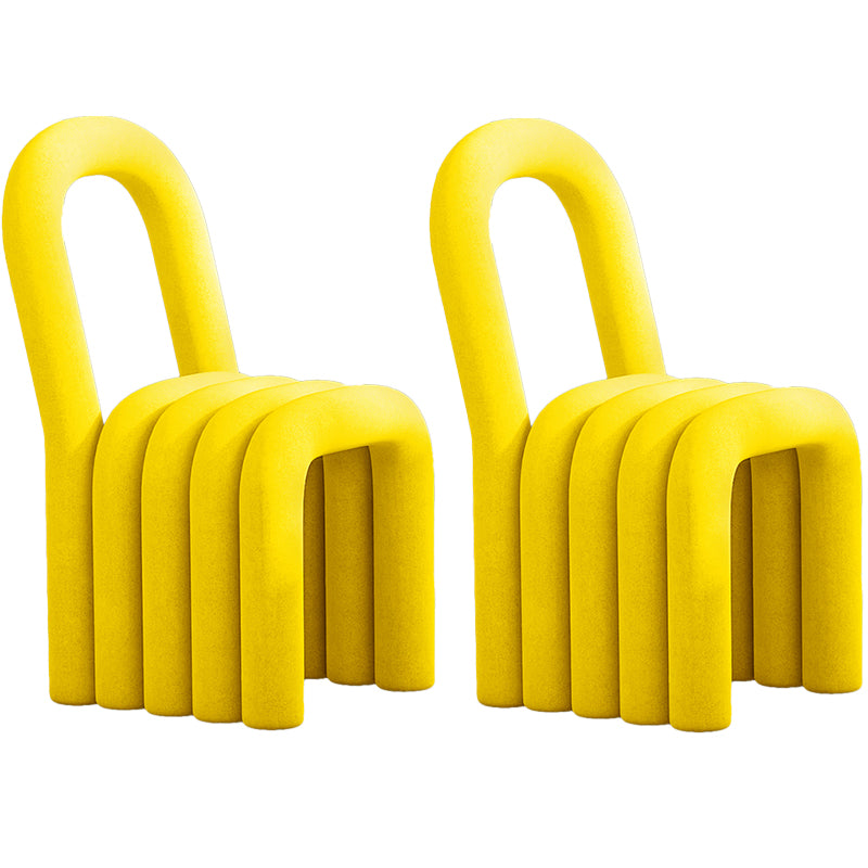 Contemporary Open Back Chair Velvet Dining Side Chair for Indoor