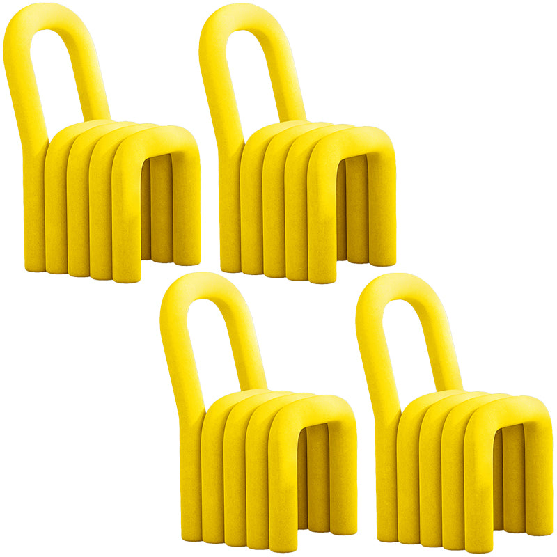 Contemporary Open Back Chair Velvet Dining Side Chair for Indoor