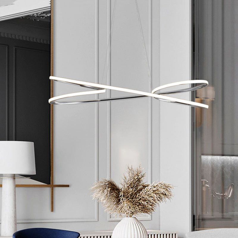 31.5 "/39" brede twist acryl kroonluchter verlichting modernistisch LED chroom/goudhangend hanglamp in warm licht