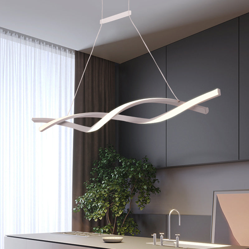 Lampada del lampadario ad onde acriliche LED LED LED Black/Grey Impiccing Lampada in luce bianca/calda/naturale, larghezza 31,5 "/39"/47 "