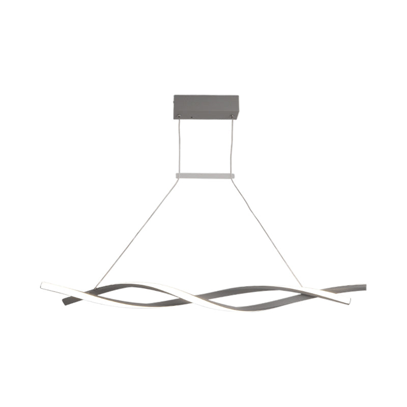Lampada del lampadario ad onde acriliche LED LED LED Black/Grey Impiccing Lampada in luce bianca/calda/naturale, larghezza 31,5 "/39"/47 "