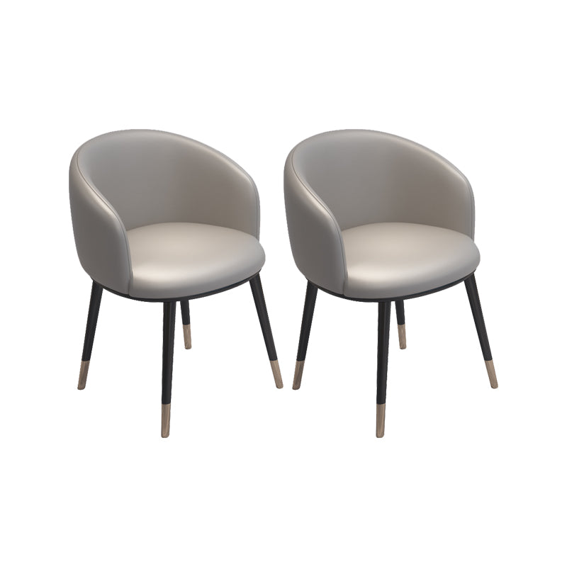 Modern Armless Task Chair Faux Leather Low Back Home Office Chair