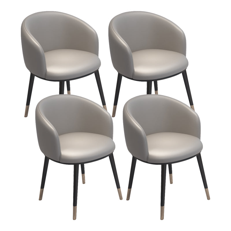 Modern Armless Task Chair Faux Leather Low Back Home Office Chair