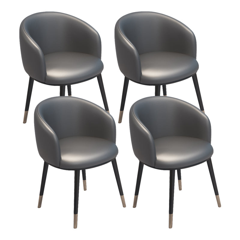 Modern Armless Task Chair Faux Leather Low Back Home Office Chair