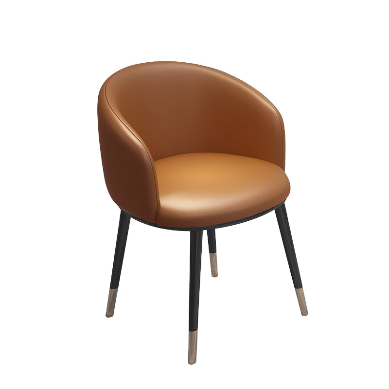 Modern Armless Task Chair Faux Leather Low Back Home Office Chair