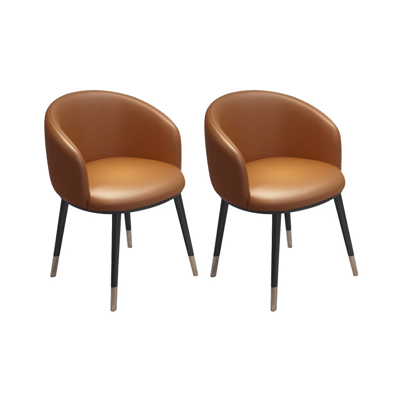 Modern Armless Task Chair Faux Leather Low Back Home Office Chair