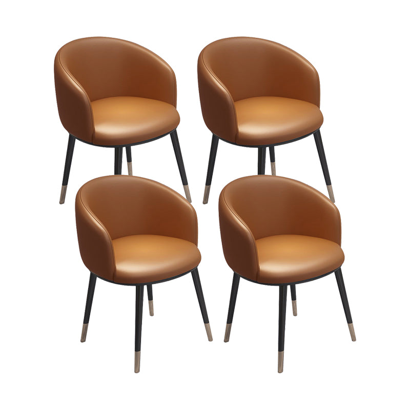 Modern Armless Task Chair Faux Leather Low Back Home Office Chair