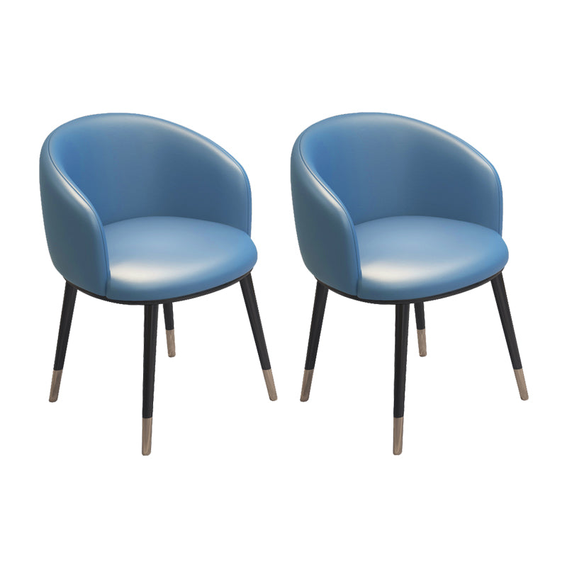 Modern Armless Task Chair Faux Leather Low Back Home Office Chair