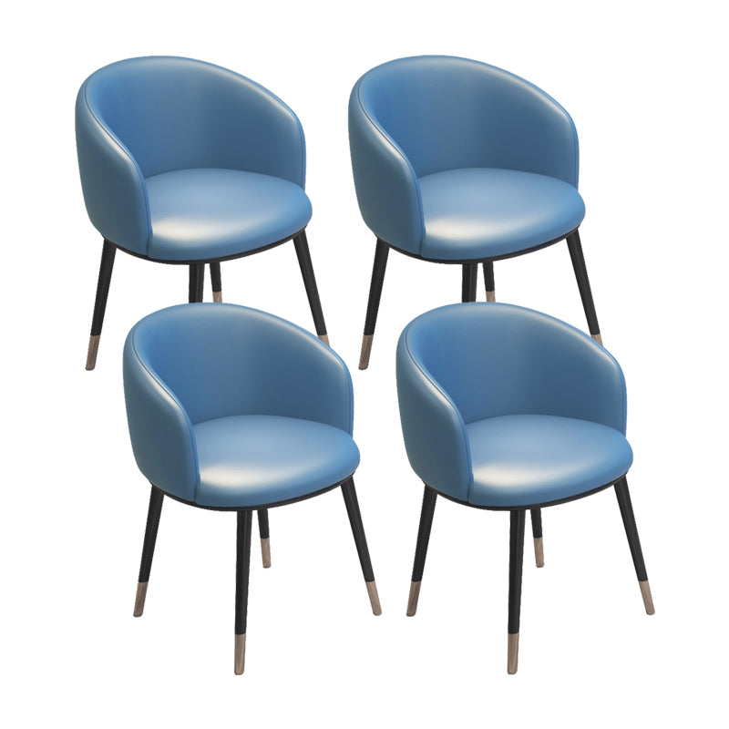 Modern Armless Task Chair Faux Leather Low Back Home Office Chair