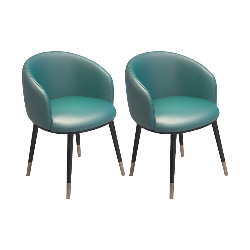 Modern Armless Task Chair Faux Leather Low Back Home Office Chair