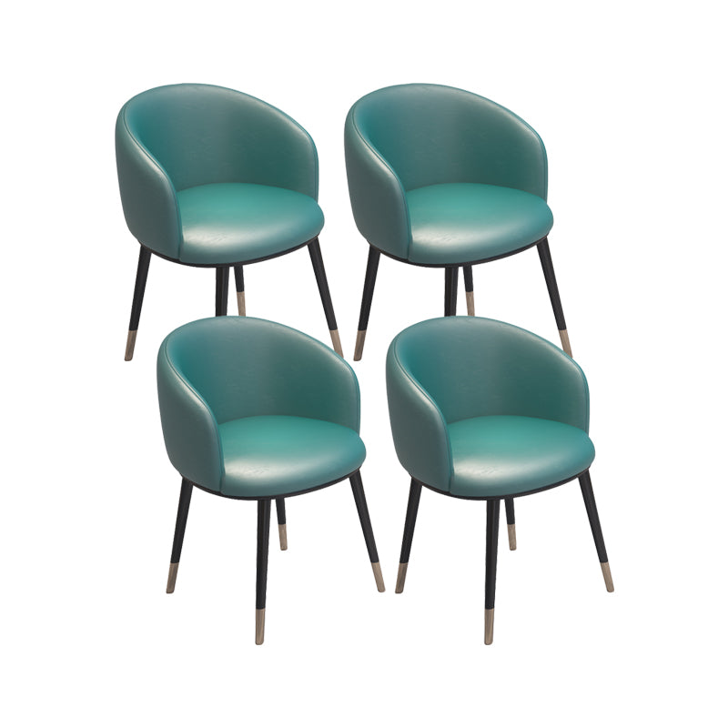Modern Armless Task Chair Faux Leather Low Back Home Office Chair
