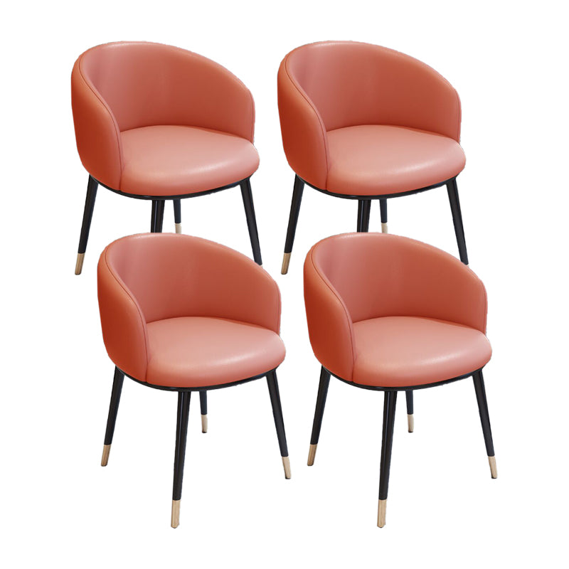 Modern Armless Task Chair Faux Leather Low Back Home Office Chair
