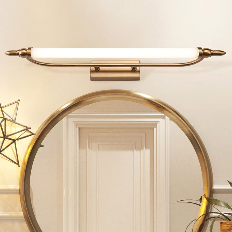 Tube Metal Vanity Wall Lamp Modernist Led Gold Wall Mounted Vanity Light in Natural Light, 21.5"/25.5"/29.5" Wide