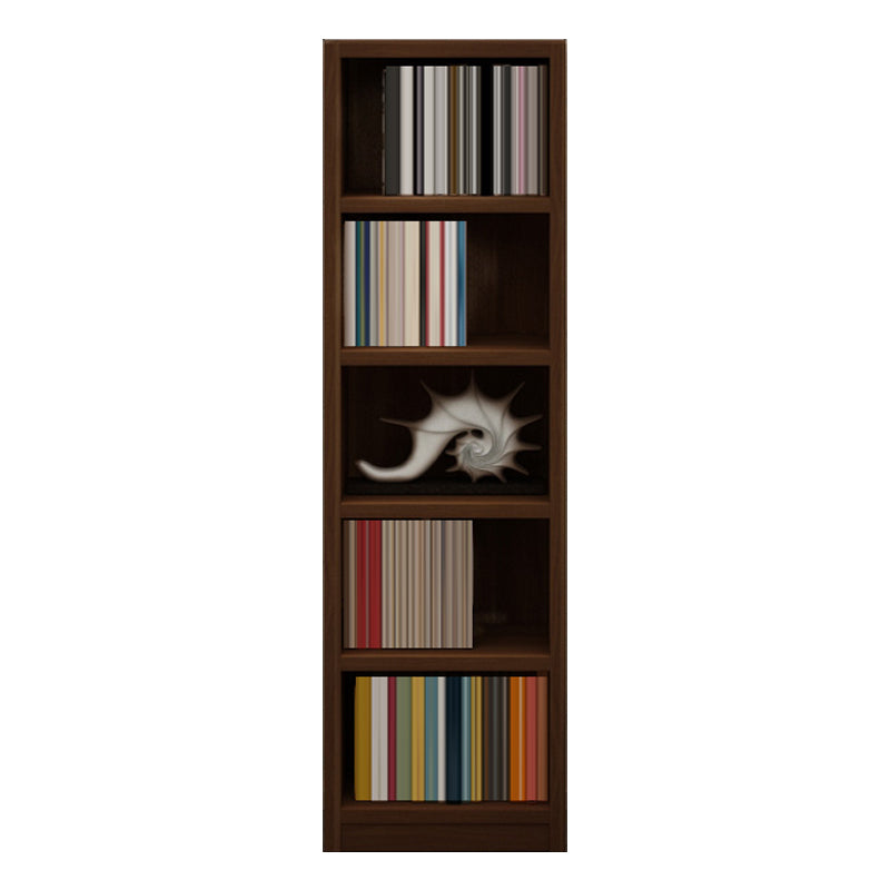 9.65"W Bookcase Contemporary Style Closed Back Brown Bookshelf for Home Office