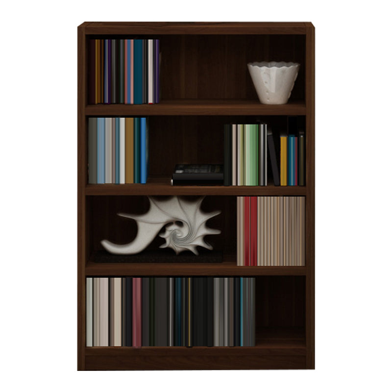 9.65"W Bookcase Contemporary Style Closed Back Brown Bookshelf for Home Office