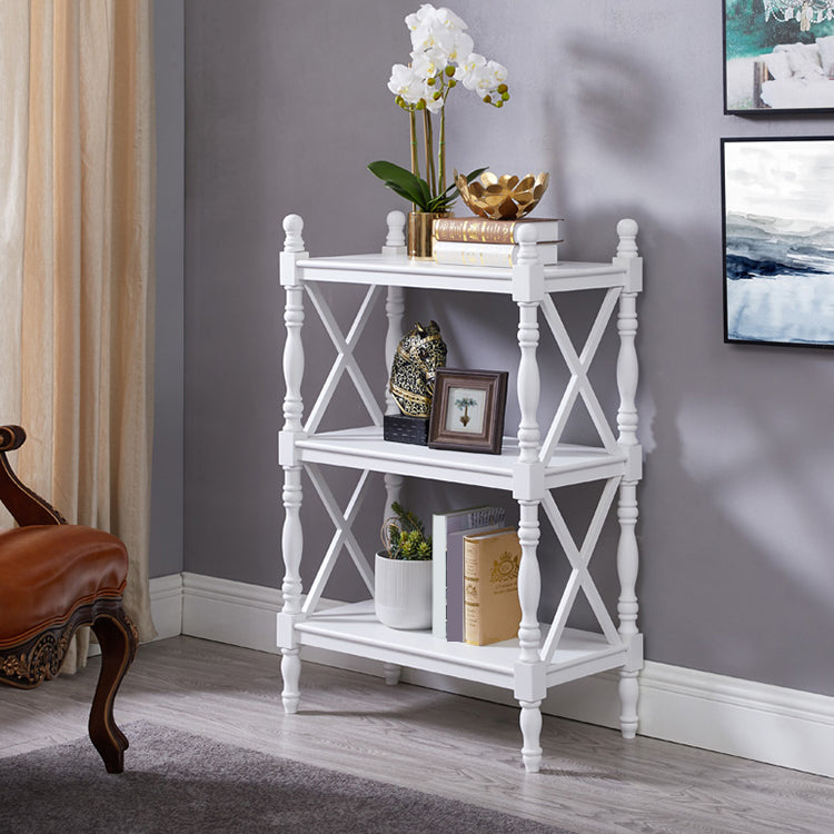 Rectangle Open Bookcase Modern Solid Wood Storage Bookshelf for Home