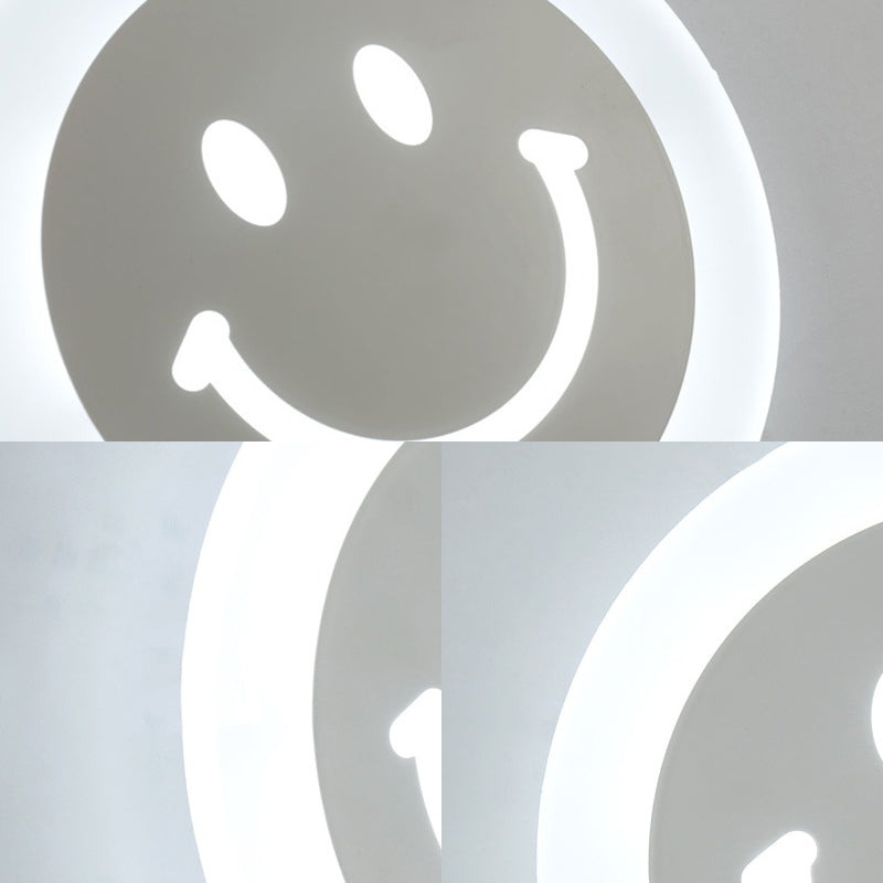 Smiley Face LED Sconce Lamp Ultra-Thin Acrylic Shaded LED Wall Lighting Fixture in Warm/White Light