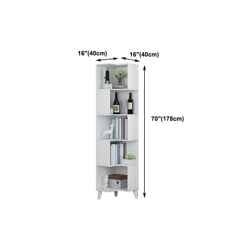 Corner Shelf Bookcase Vertical Closed Back Bookshelf for Office
