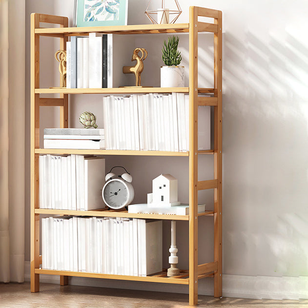 Etagere Bookcase Bamboo Open Back Shelf Bookcase for Study Room