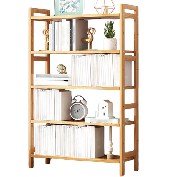 Etagere Bookcase Bamboo Open Back Shelf Bookcase for Study Room