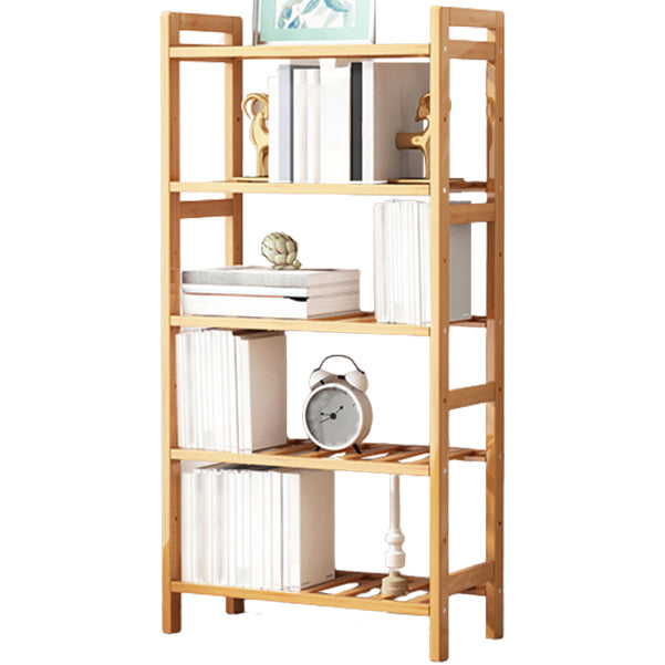 Etagere Bookcase Bamboo Open Back Shelf Bookcase for Study Room