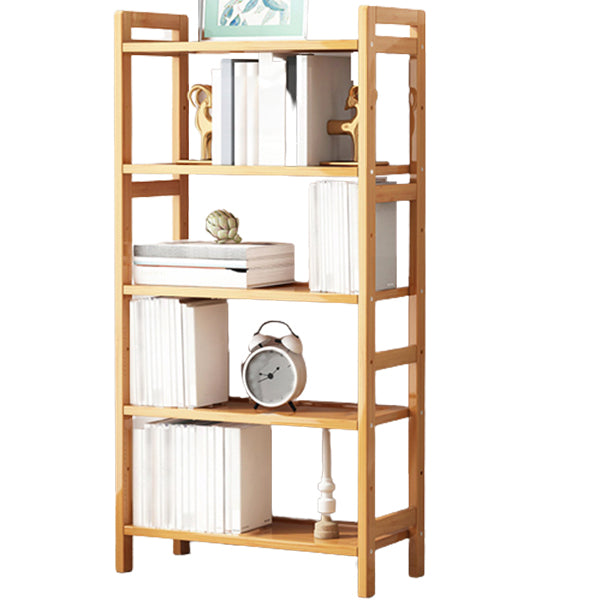Etagere Bookcase Bamboo Open Back Shelf Bookcase for Study Room