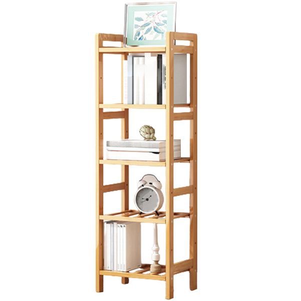 Etagere Bookcase Bamboo Open Back Shelf Bookcase for Study Room