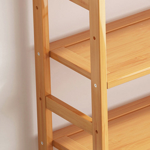Etagere Bookcase Bamboo Open Back Shelf Bookcase for Study Room