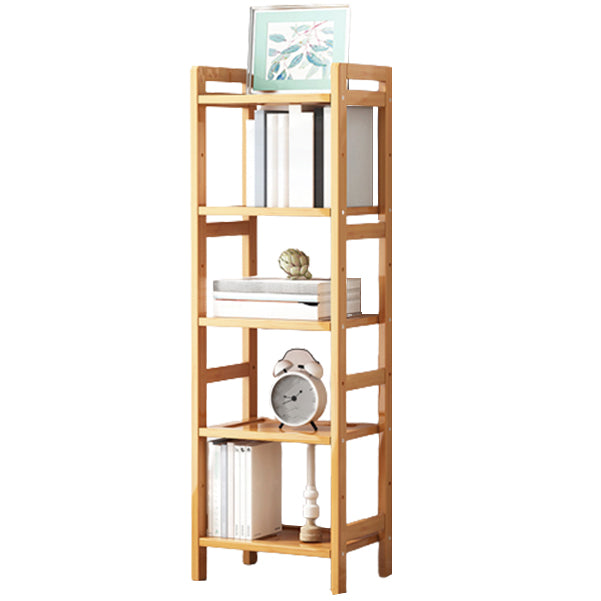 Etagere Bookcase Bamboo Open Back Shelf Bookcase for Study Room