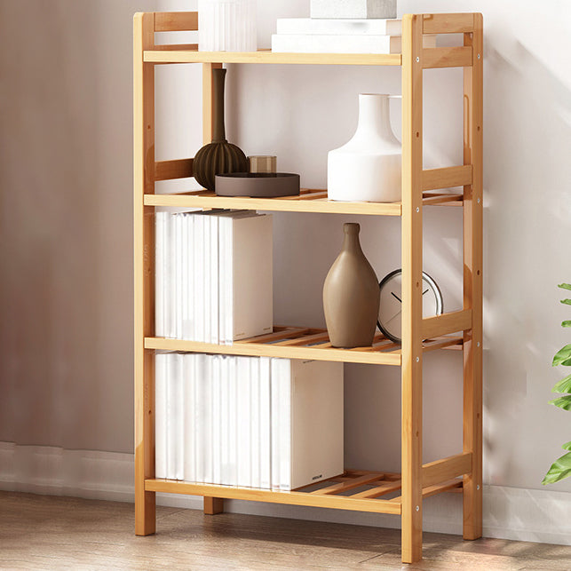 Etagere Bookcase Bamboo Open Back Shelf Bookcase for Study Room