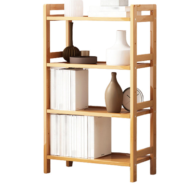 Etagere Bookcase Bamboo Open Back Shelf Bookcase for Study Room