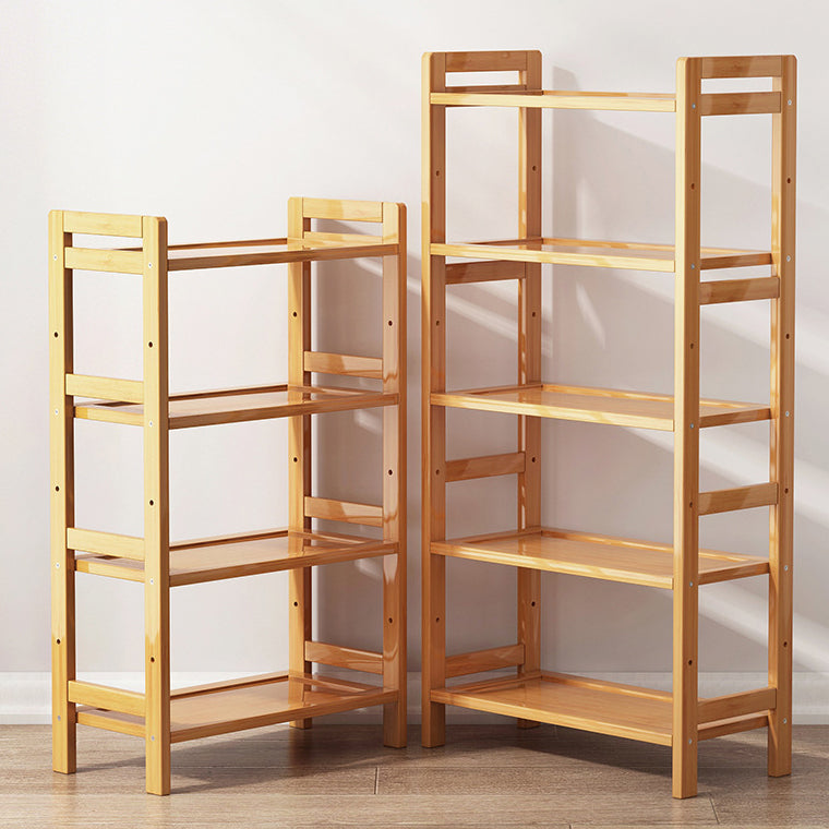 Etagere Bookcase Bamboo Open Back Shelf Bookcase for Study Room