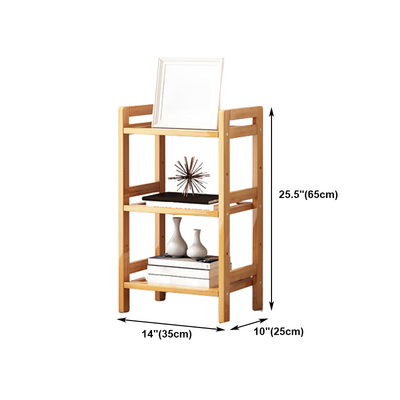 Etagere Bookcase Bamboo Open Back Shelf Bookcase for Study Room