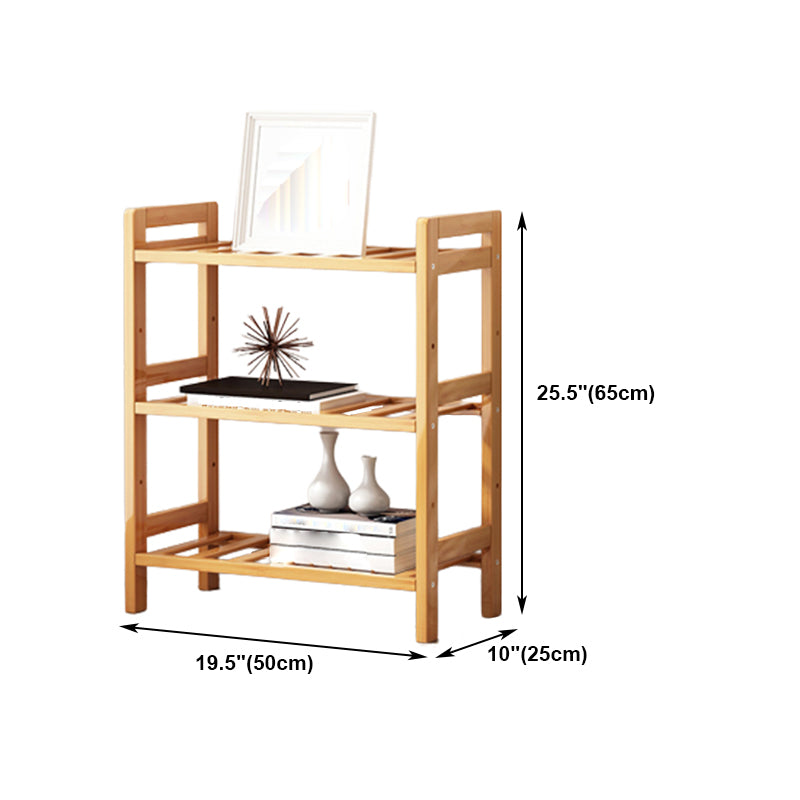 Etagere Bookcase Bamboo Open Back Shelf Bookcase for Study Room