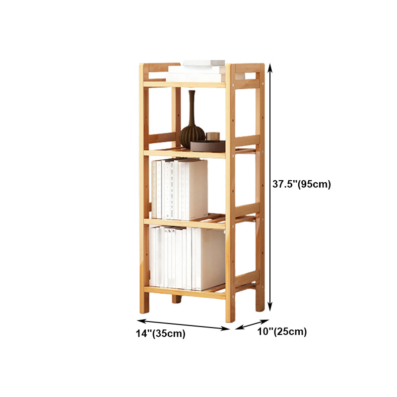 Etagere Bookcase Bamboo Open Back Shelf Bookcase for Study Room