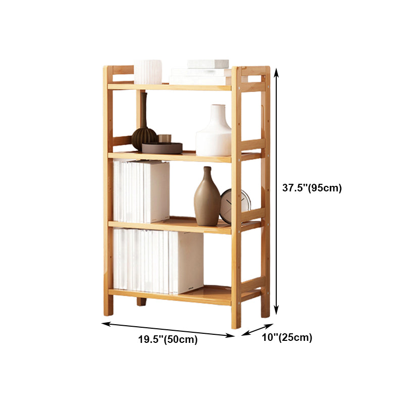 Etagere Bookcase Bamboo Open Back Shelf Bookcase for Study Room