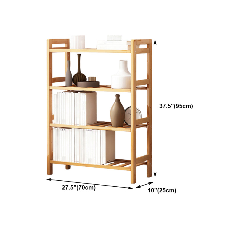 Etagere Bookcase Bamboo Open Back Shelf Bookcase for Study Room