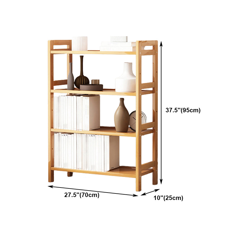 Etagere Bookcase Bamboo Open Back Shelf Bookcase for Study Room