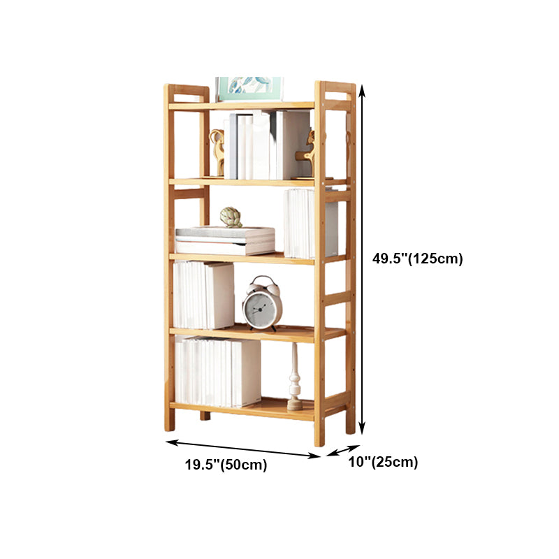 Etagere Bookcase Bamboo Open Back Shelf Bookcase for Study Room